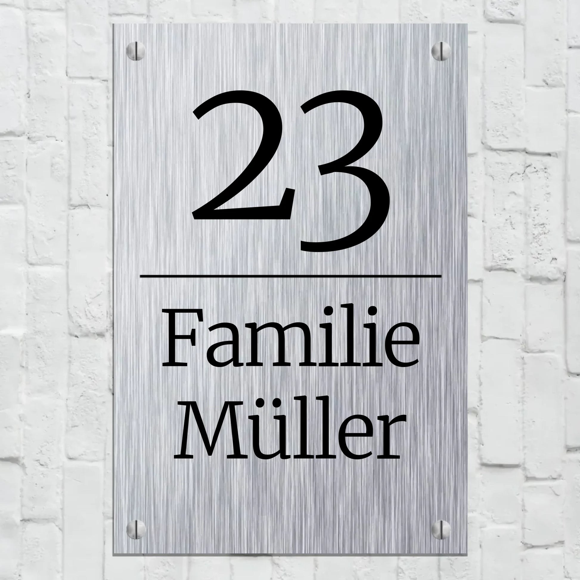 Aluminium Schild für Innen und Außen mit Löchern zur Befestigung