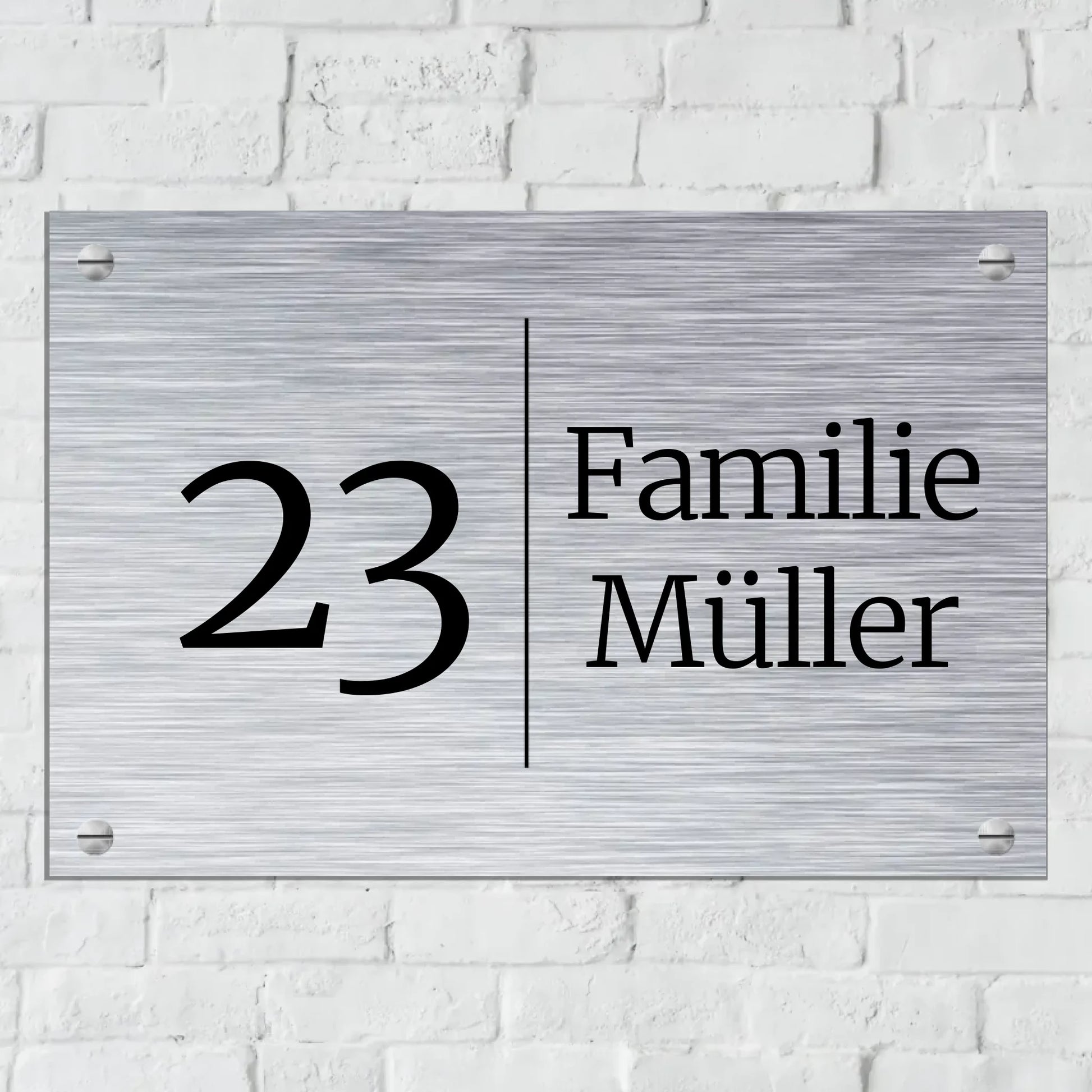 Aluminium Schild für Innen und Außen mit Löchern zur Befestigung