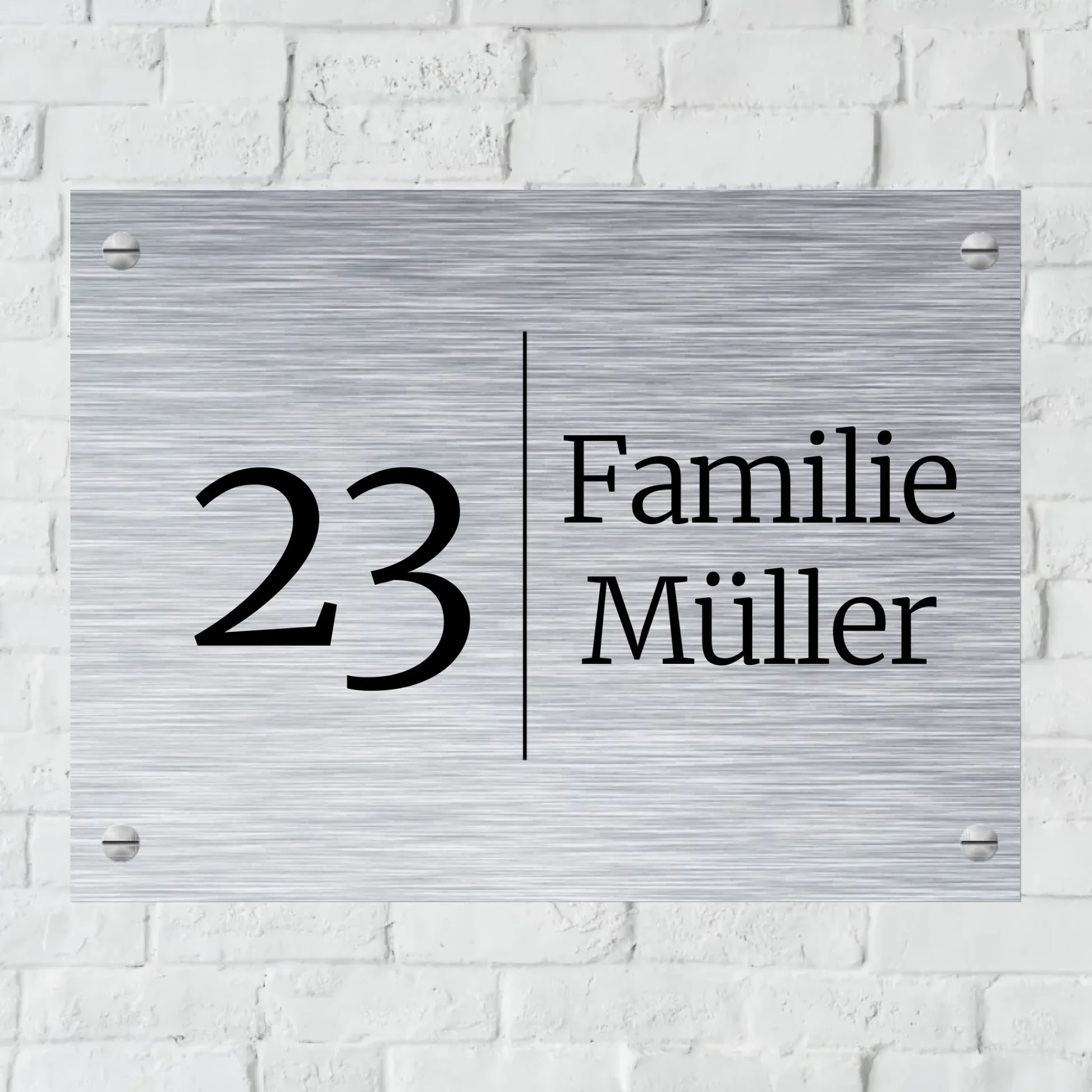 Aluminium Schild für Innen und Außen mit Löchern zur Befestigung