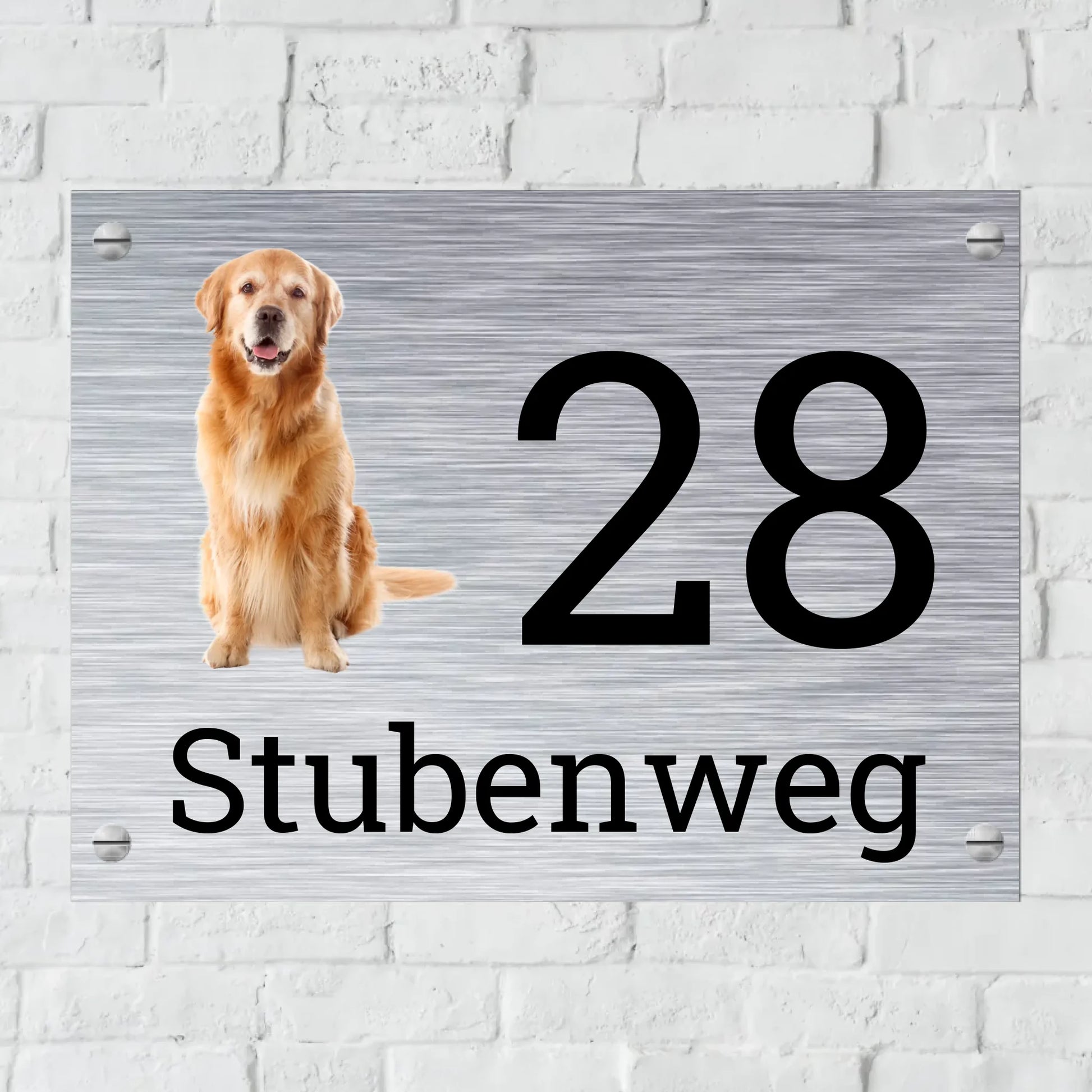 Aluminium Schild für Innen und Außen mit Löchern zur Befestigung