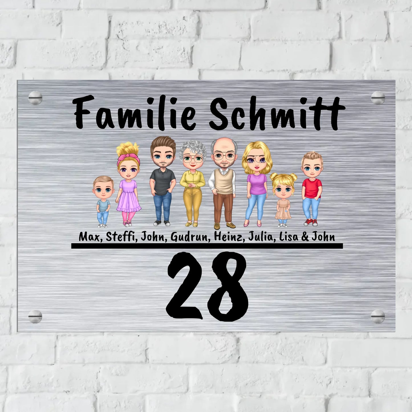 Aluminium Schild für Innen und Außen mit Löchern zur Befestigung