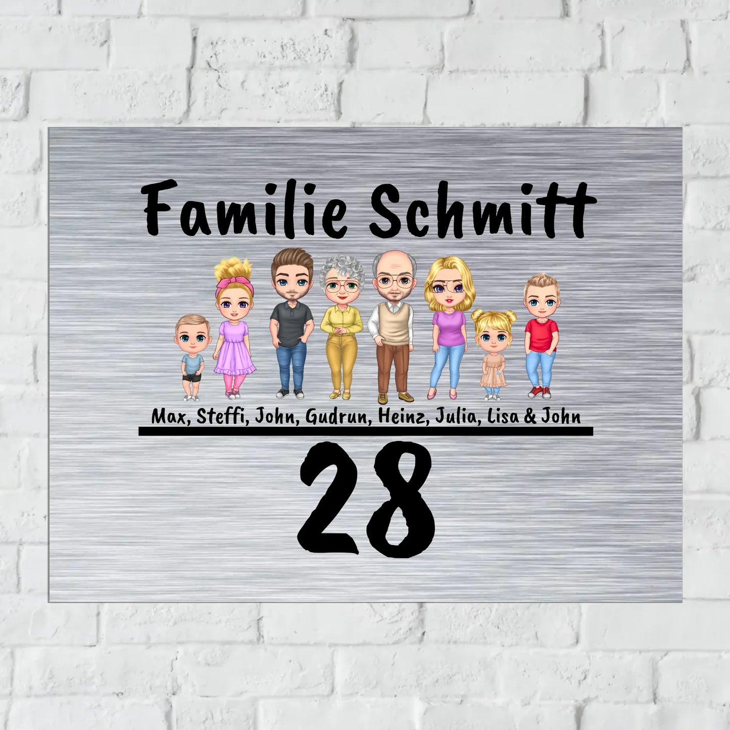 Aluminium Schild für Innen und Außen mit Löchern zur Befestigung