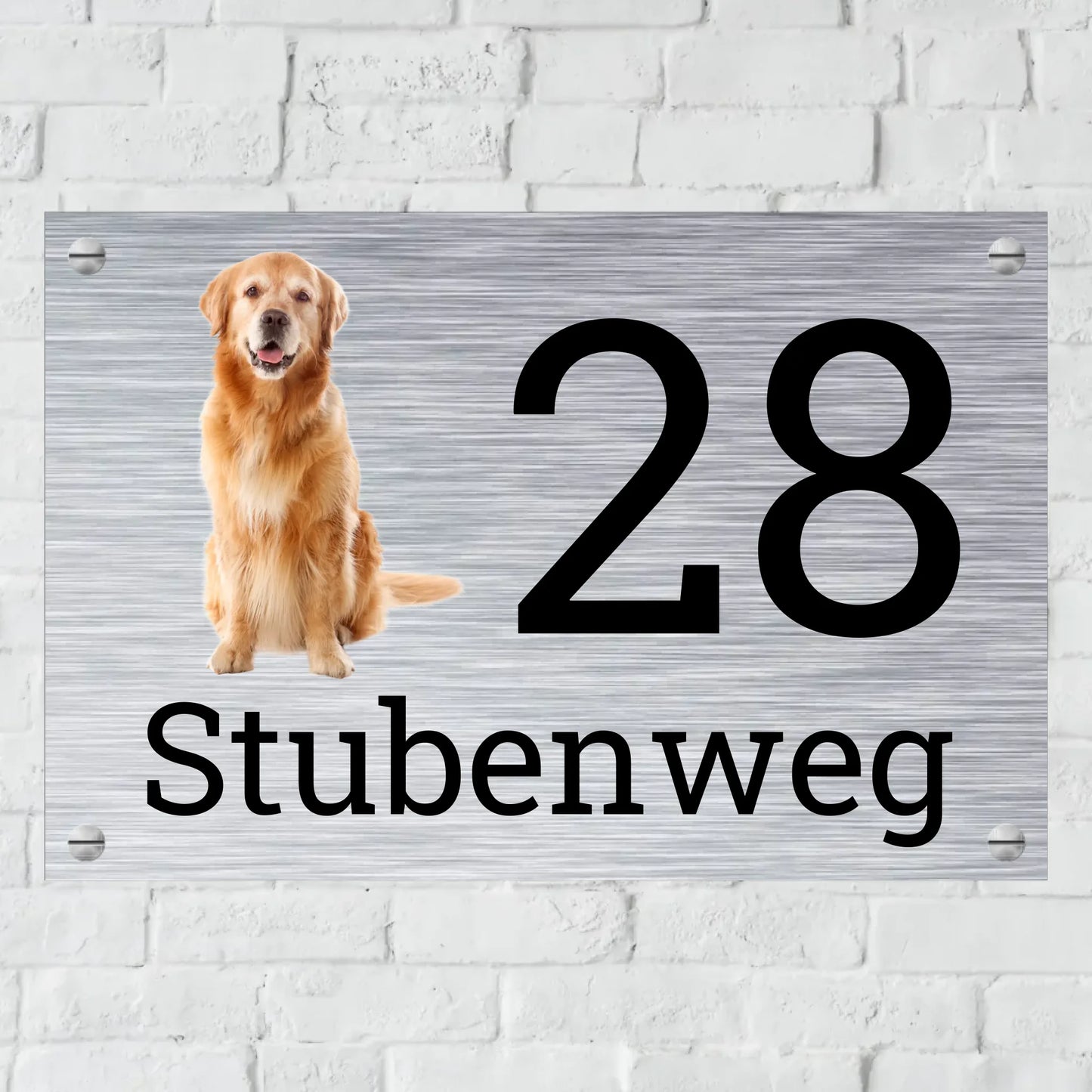 Aluminium Schild für Innen und Außen mit Löchern zur Befestigung