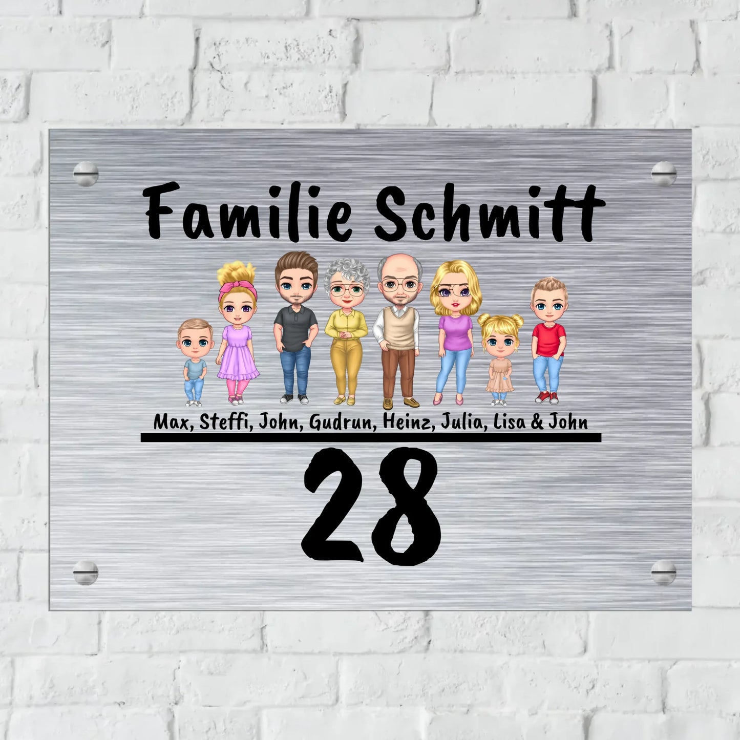 Aluminium Schild für Innen und Außen mit Löchern zur Befestigung