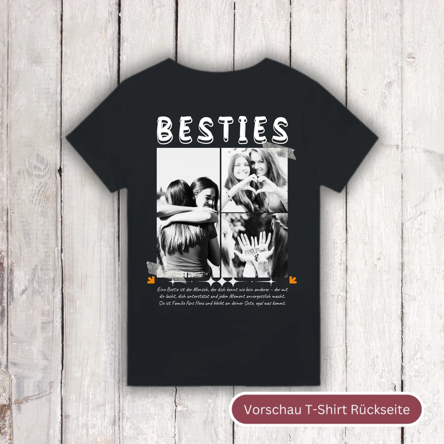 BESTIES with up to 3 photos - personalized BESTIE T-shirt