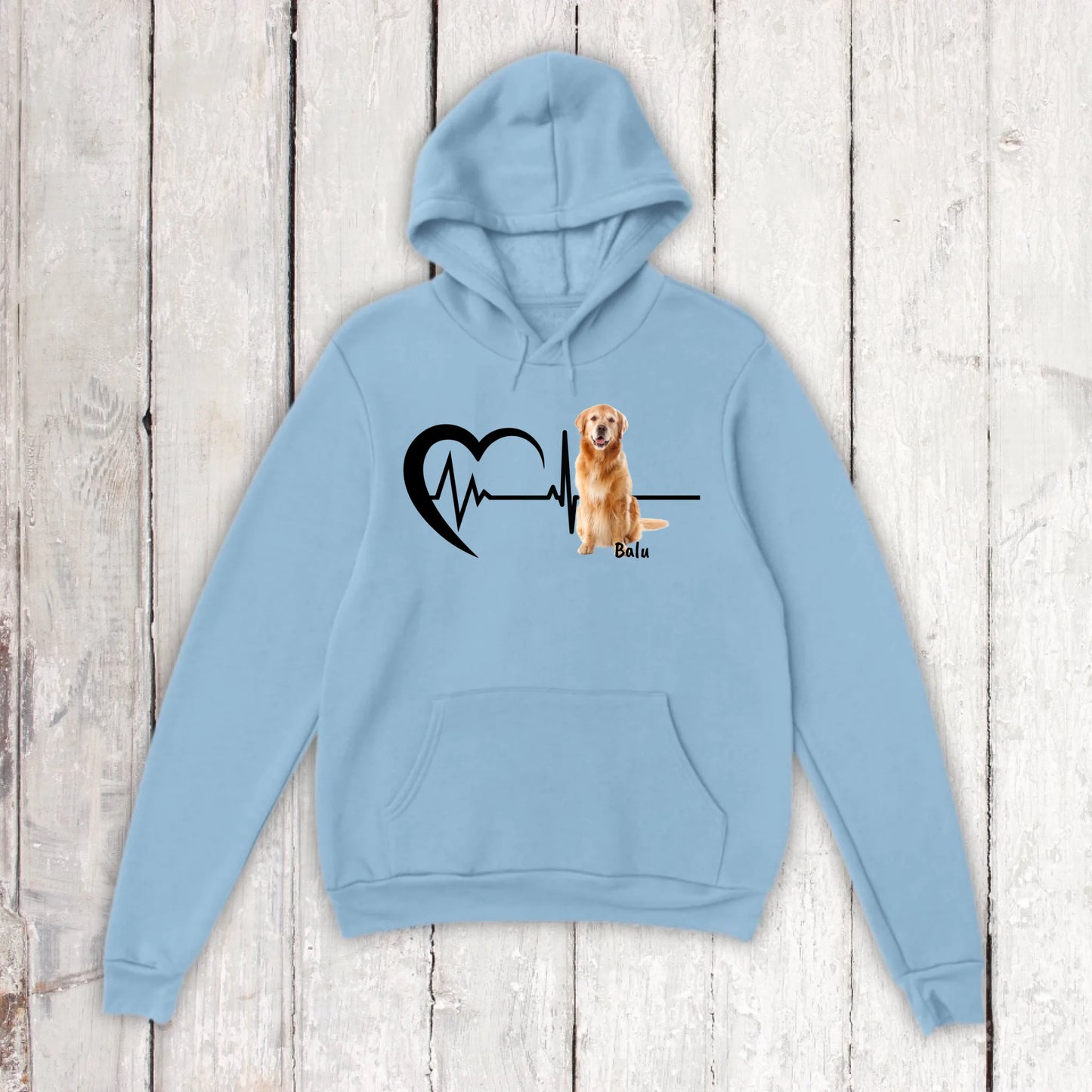 Herzschlag mit Foto - Individueller Hoodie oder Sweatshirt
