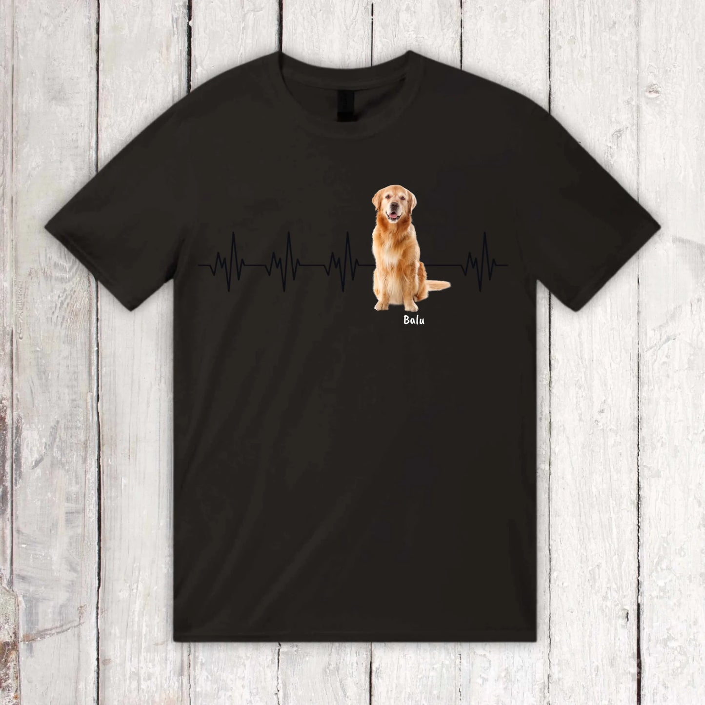 Herzschlag mit Foto - Individuelles T-Shirt (2)