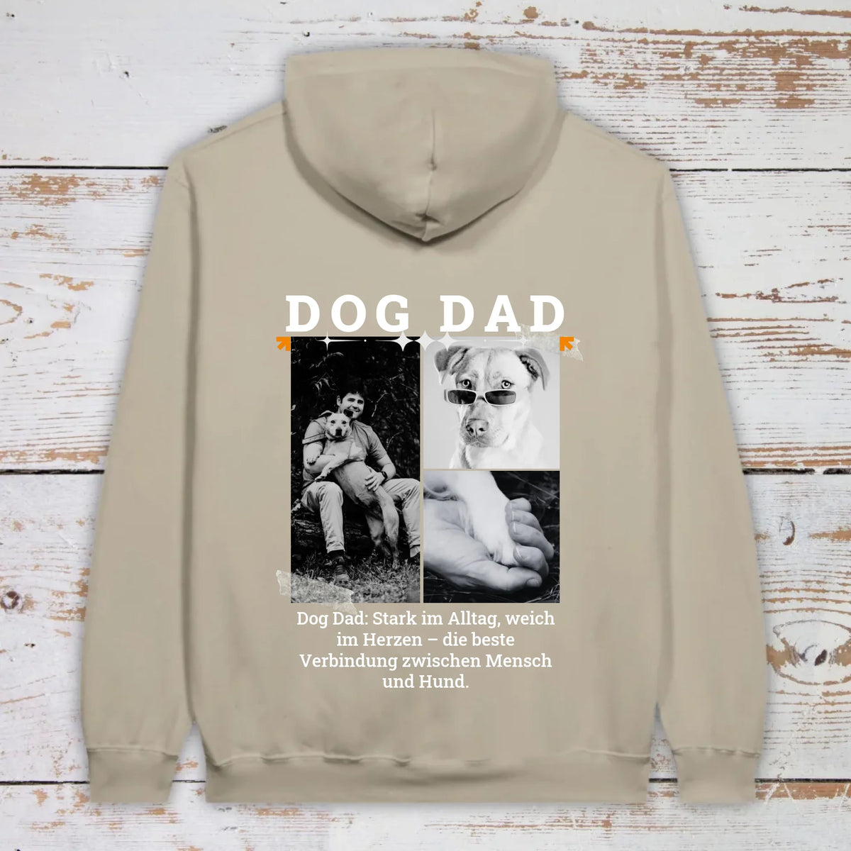 Dog Dad mit bis zu 3 Fotos - individueller Hoodie | Personalize Palace