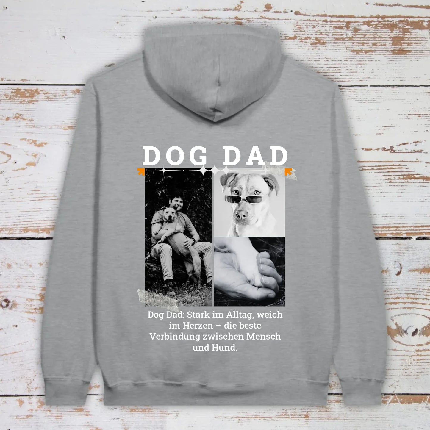 Dog Dad mit bis zu 3 Fotos - individueller Hoodie | Personalize Palace