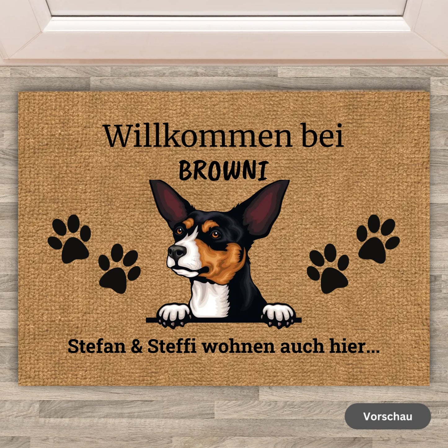 HIER WOHNT - Individuelle Foto Haustier Fußmatte