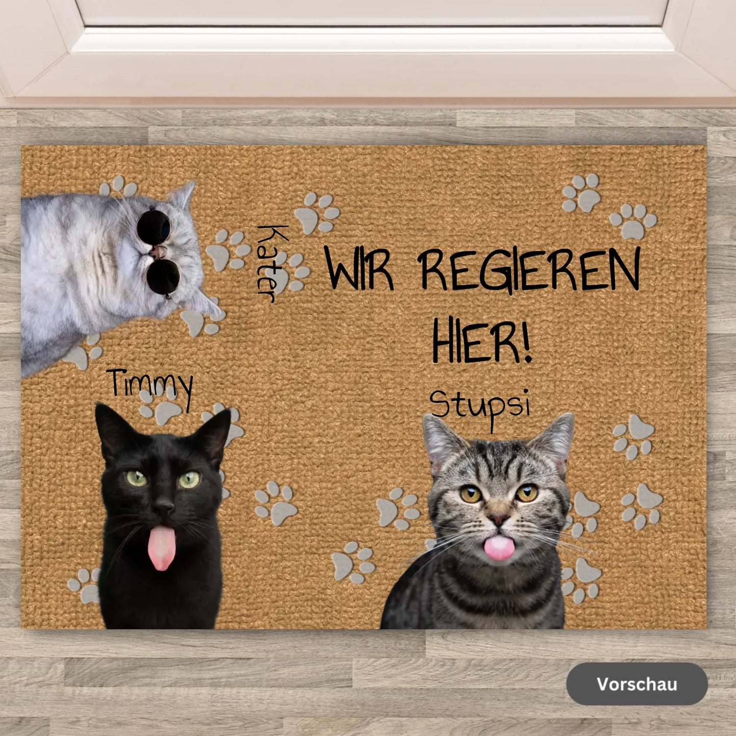 Katzen planen Ausbruch - Individuelle Fußmatte