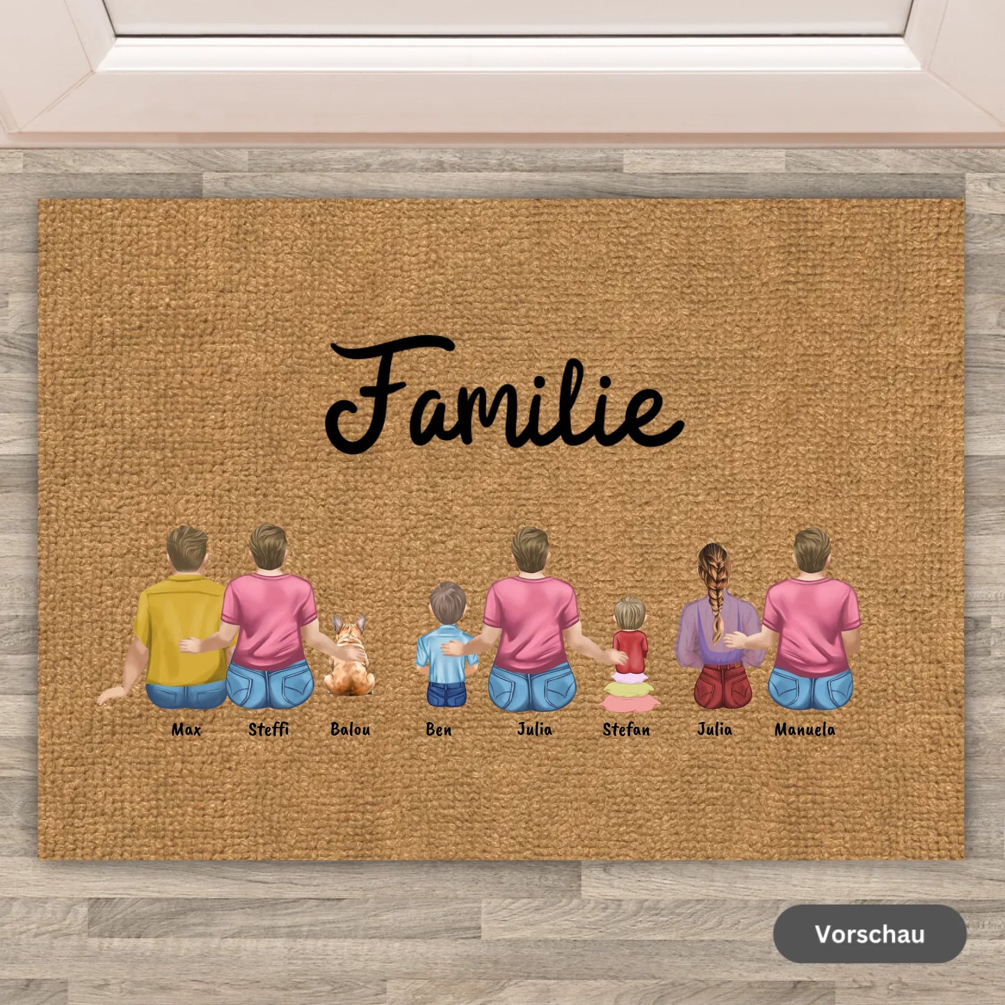 Up to 8 adults with pets - Individual large family doormat