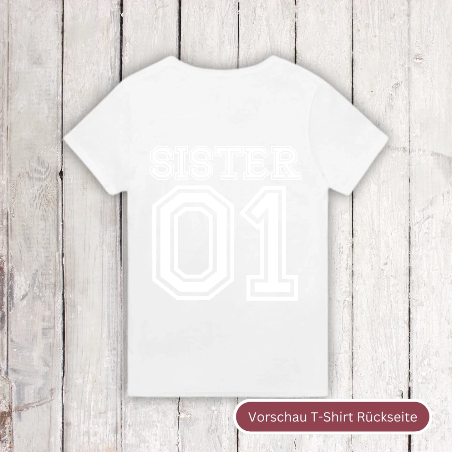 Team Sister mit Nummer - individueller Hoodie