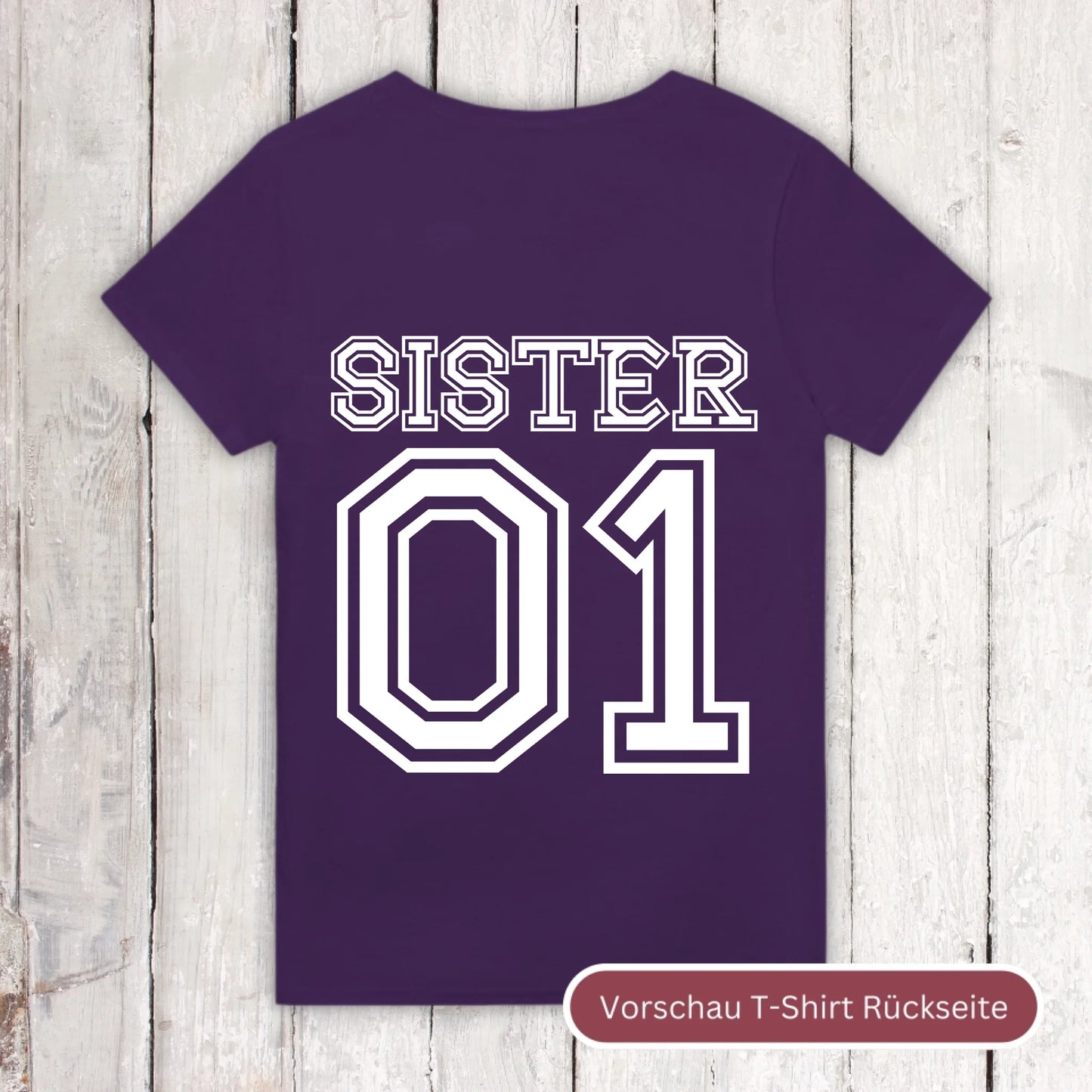 Team Sister mit Nummer - individueller Hoodie