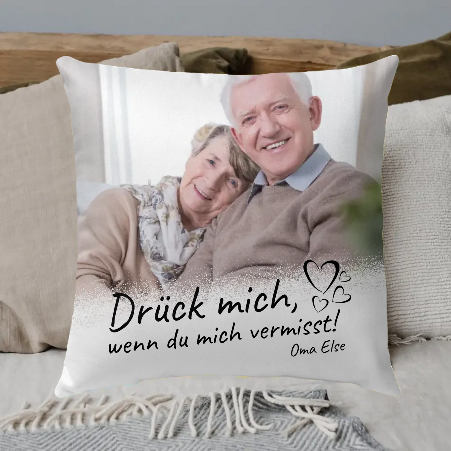 Mourning pillow "Push me" with photo - Personalized pillow