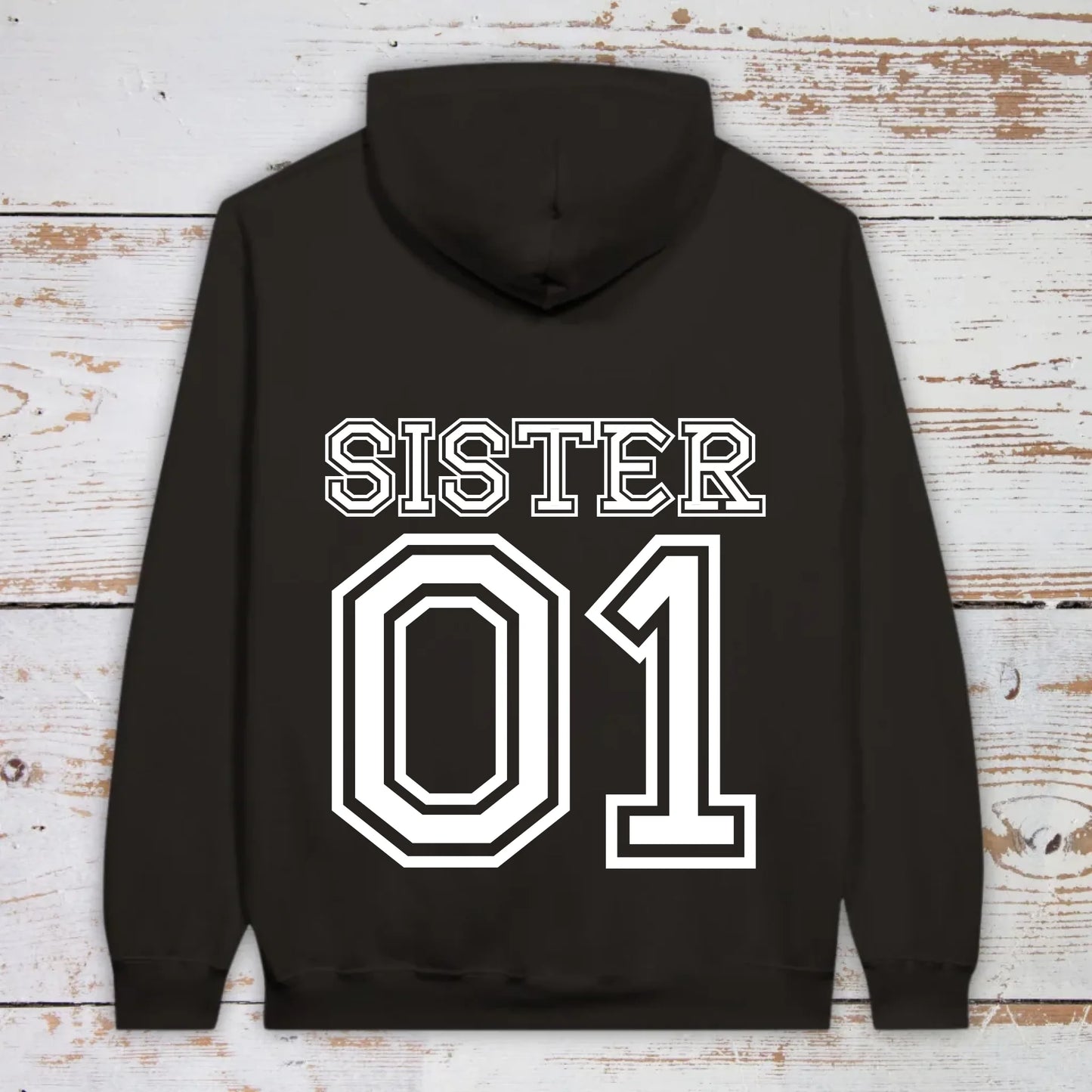 Team Sister mit Nummer - individueller Hoodie | Personalize Palace