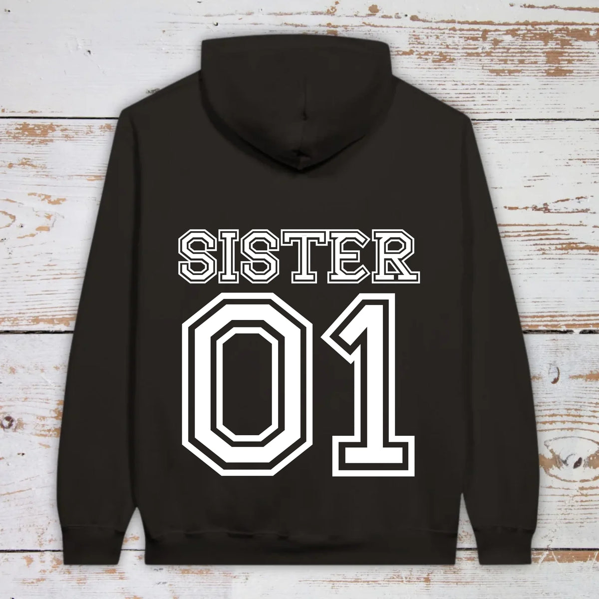 Team Sister mit Nummer - individueller Hoodie | Personalize Palace