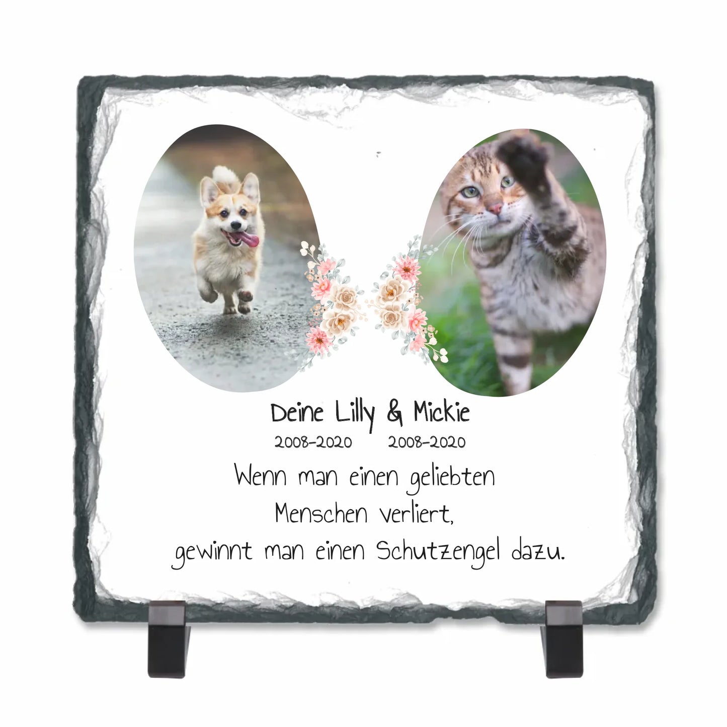 Hunde Herz aus Naturschiefer für Heim und Garten - individuelle Schieferplatte | Personalize Palace