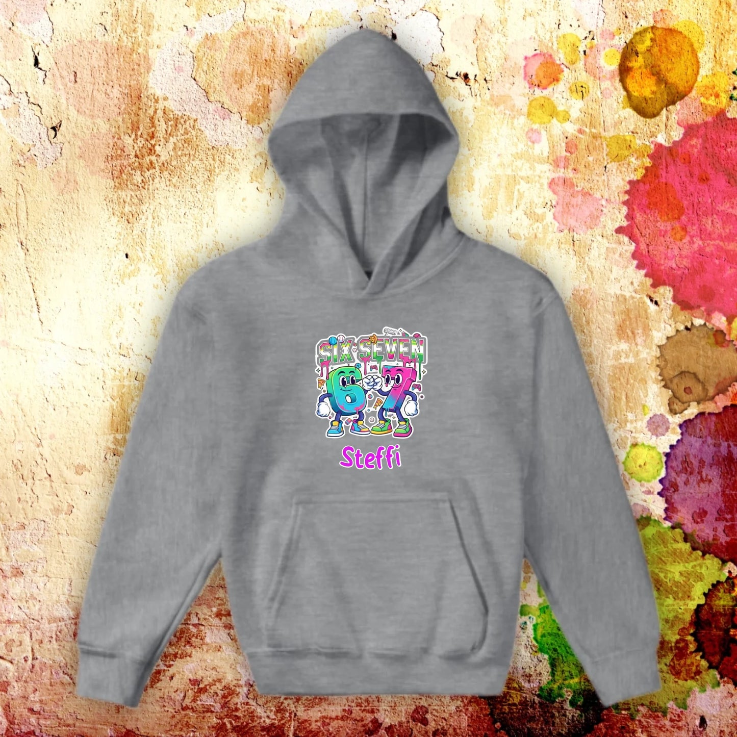 Six Seven (6 7) mit Name - individueller Kinder Hoodie | Personalize Palace