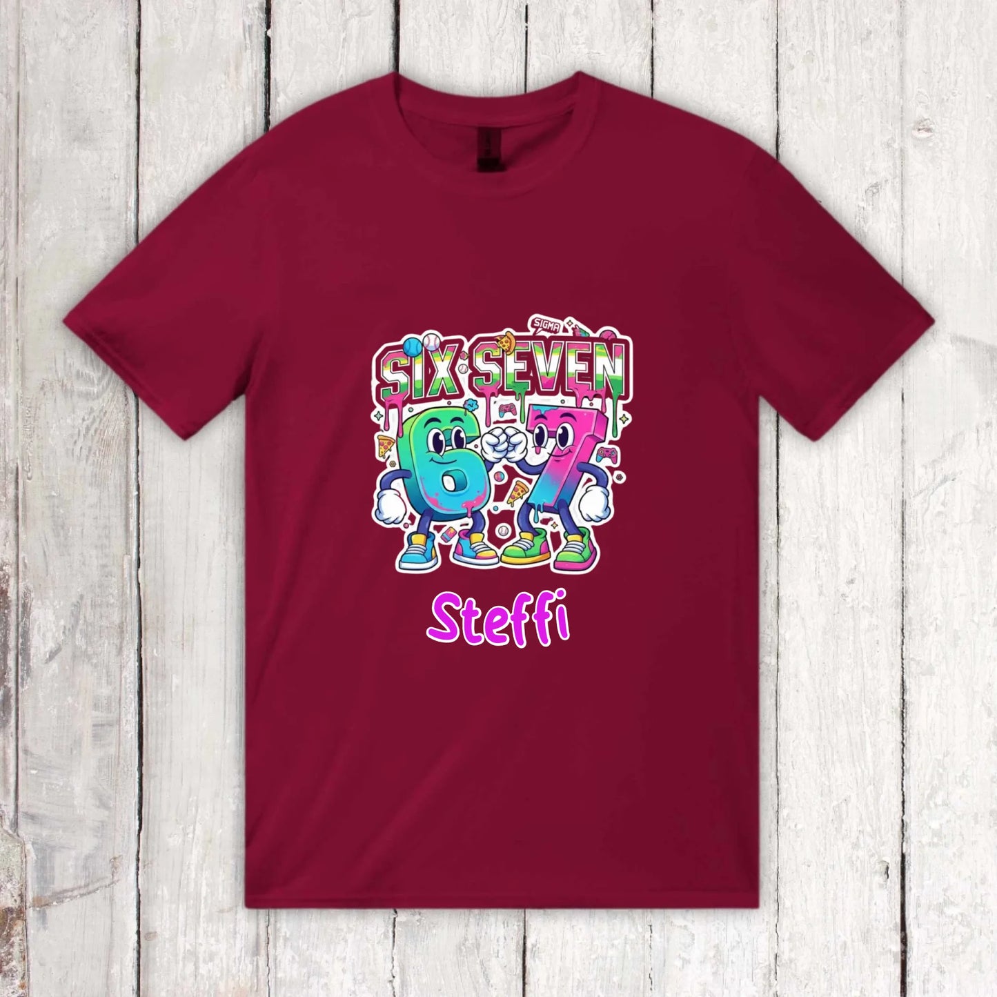 Six Seven (6 7) mit Name - individueller Kinder Hoodie