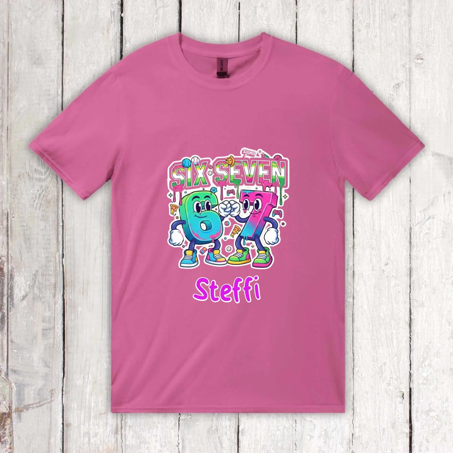 Six Seven (6 7) mit Name - individueller Kinder Hoodie
