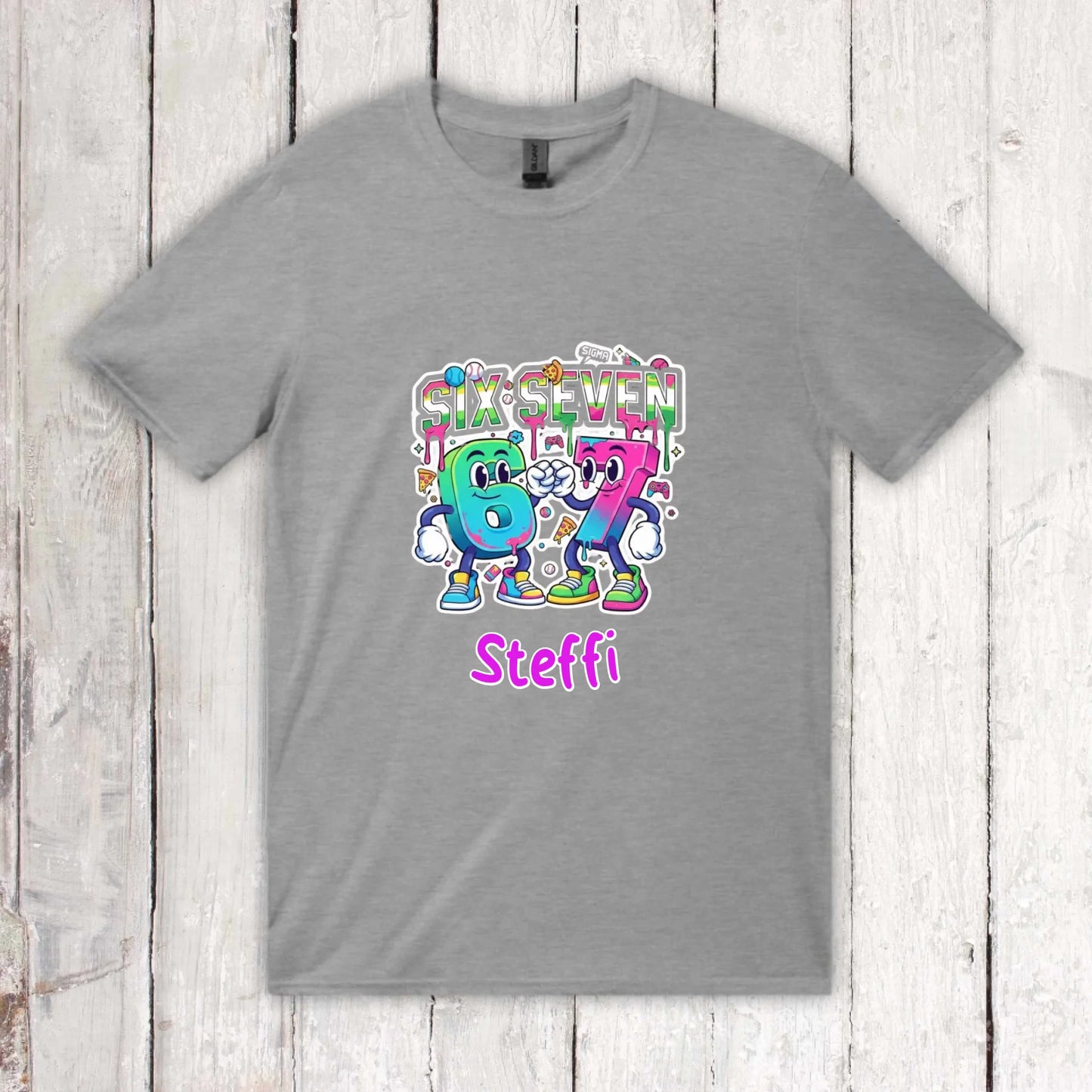 Six Seven (6 7) mit Name - individueller Kinder Hoodie