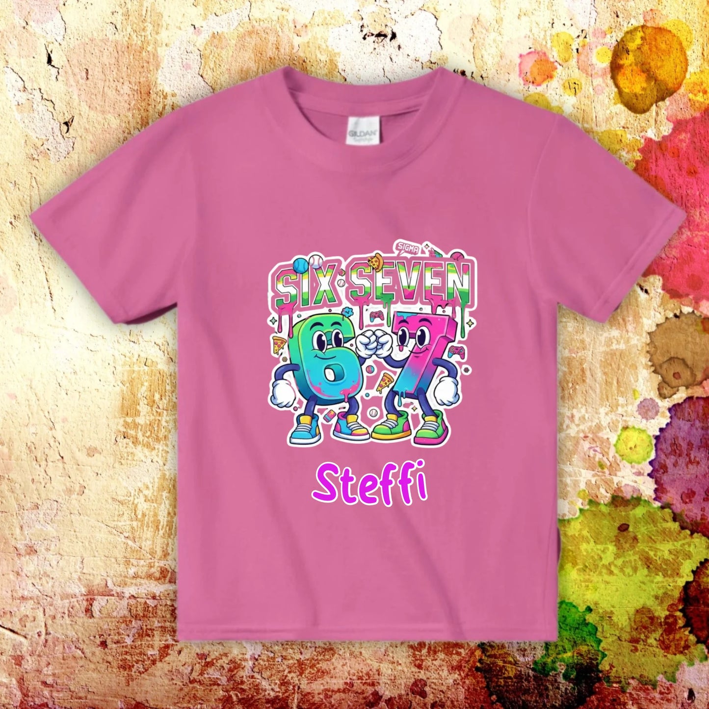 Six Seven (6 7) mit Name - individueller Kinder Hoodie