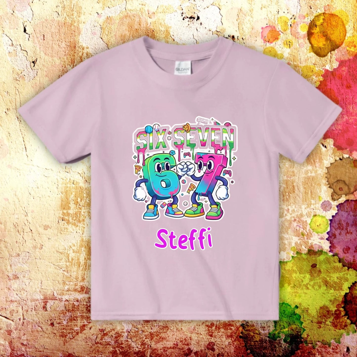 Six Seven (6 7) mit Name - individueller Kinder Hoodie