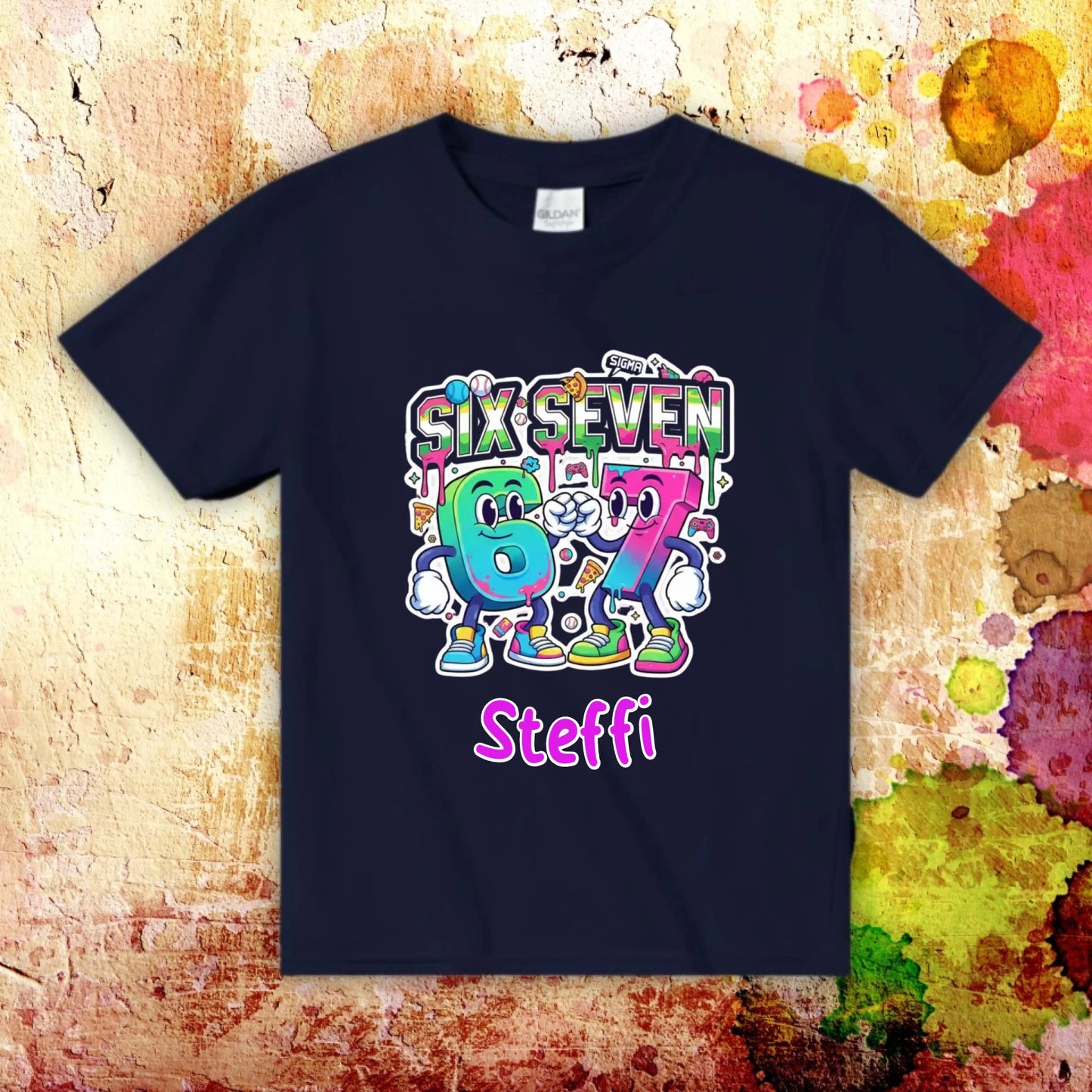 Six Seven (6 7) mit Name - individueller Kinder Hoodie