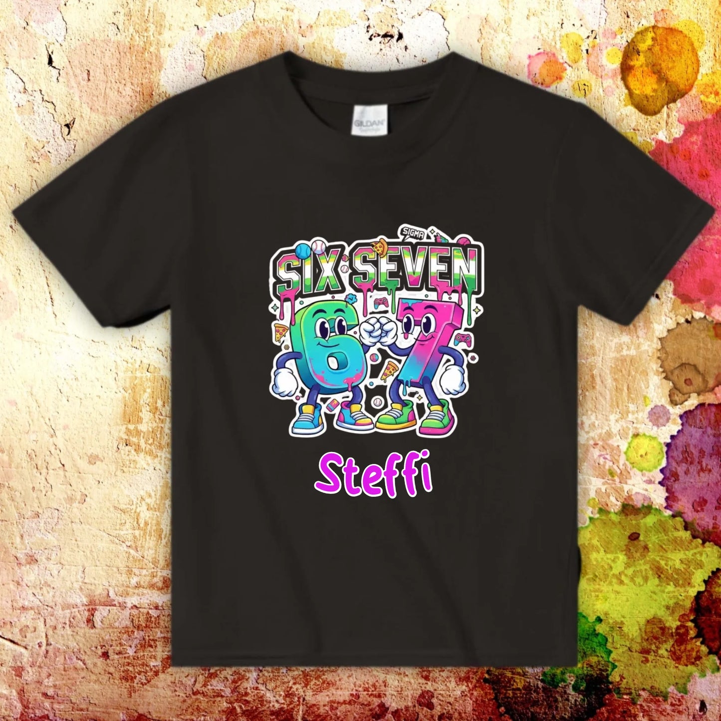 Six Seven (6 7) mit Name - individueller Kinder Hoodie | Personalize Palace