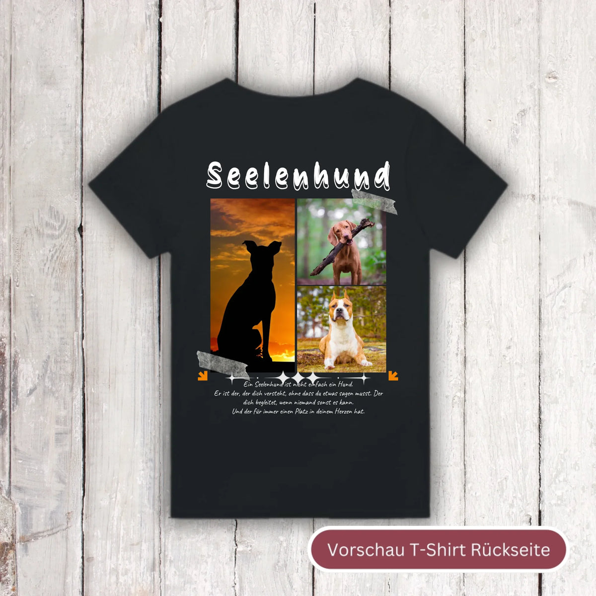 Seelenhund mit Foto und Text - individuelles T-Shirt | Personalize Palace