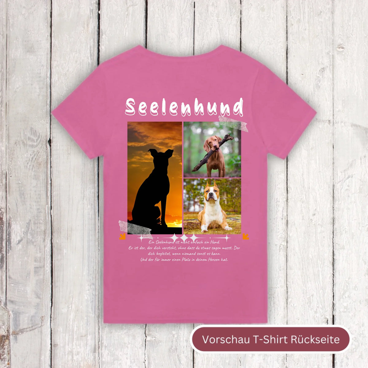 Seelenhund mit Foto und Text - individuelles T-Shirt | Personalize Palace