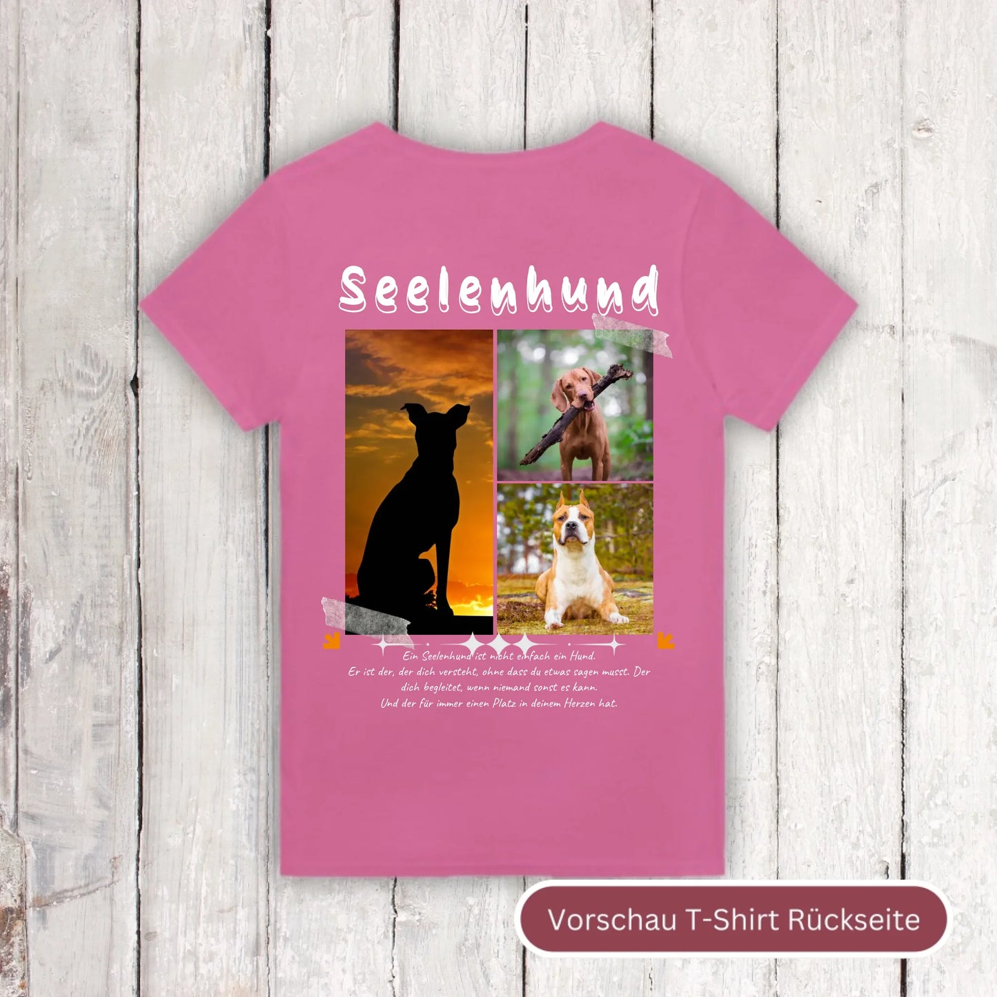 Seelenhund mit Foto und Text - individuelles T-Shirt