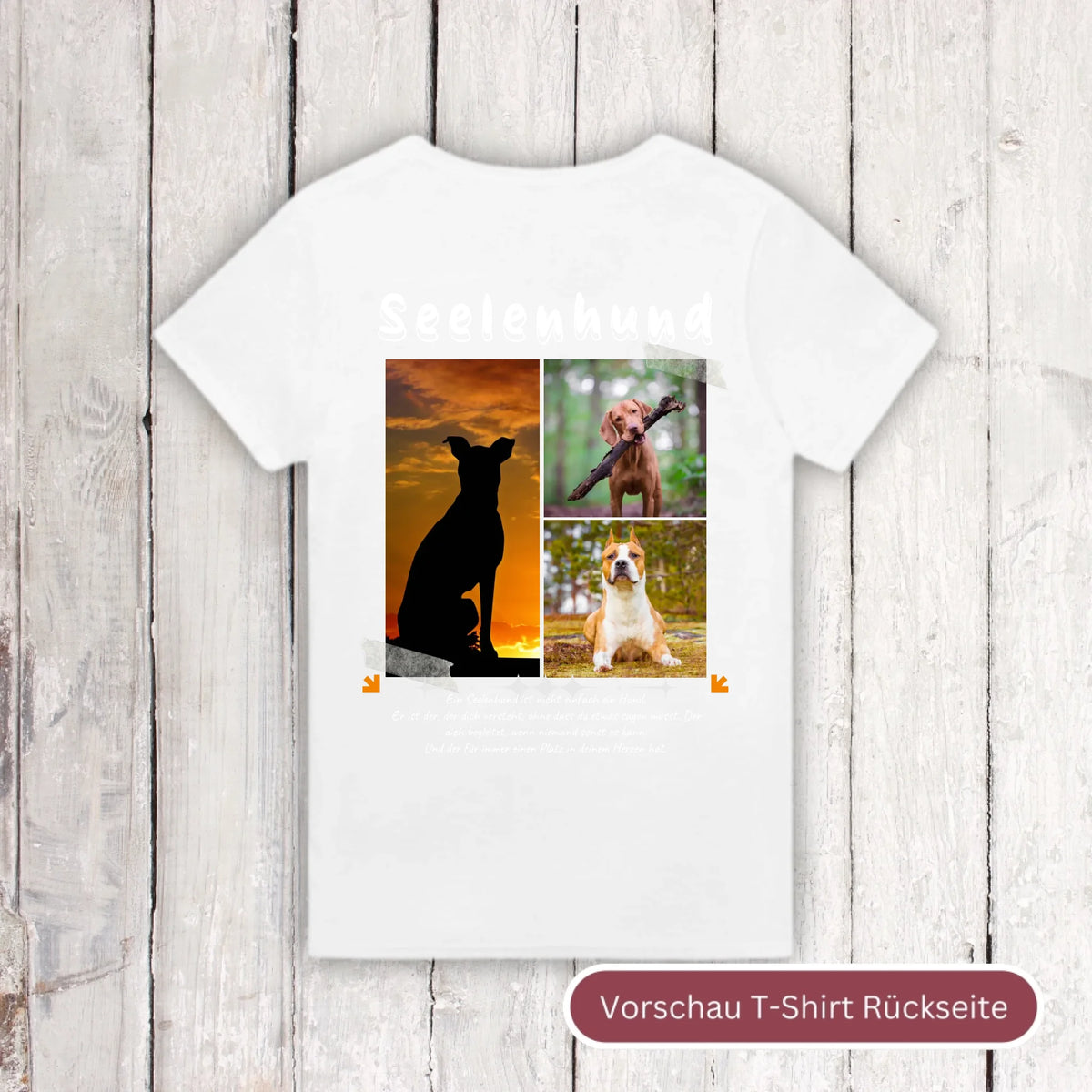 Seelenhund mit Foto und Text - individuelles T-Shirt | Personalize Palace