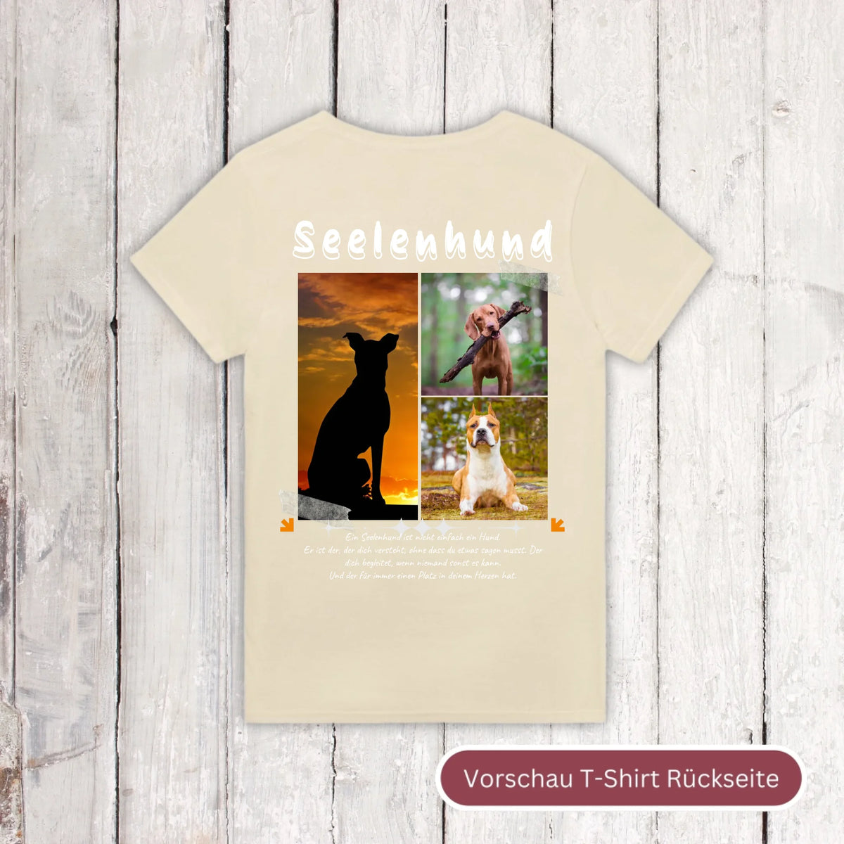 Seelenhund mit Foto und Text - individuelles T-Shirt | Personalize Palace