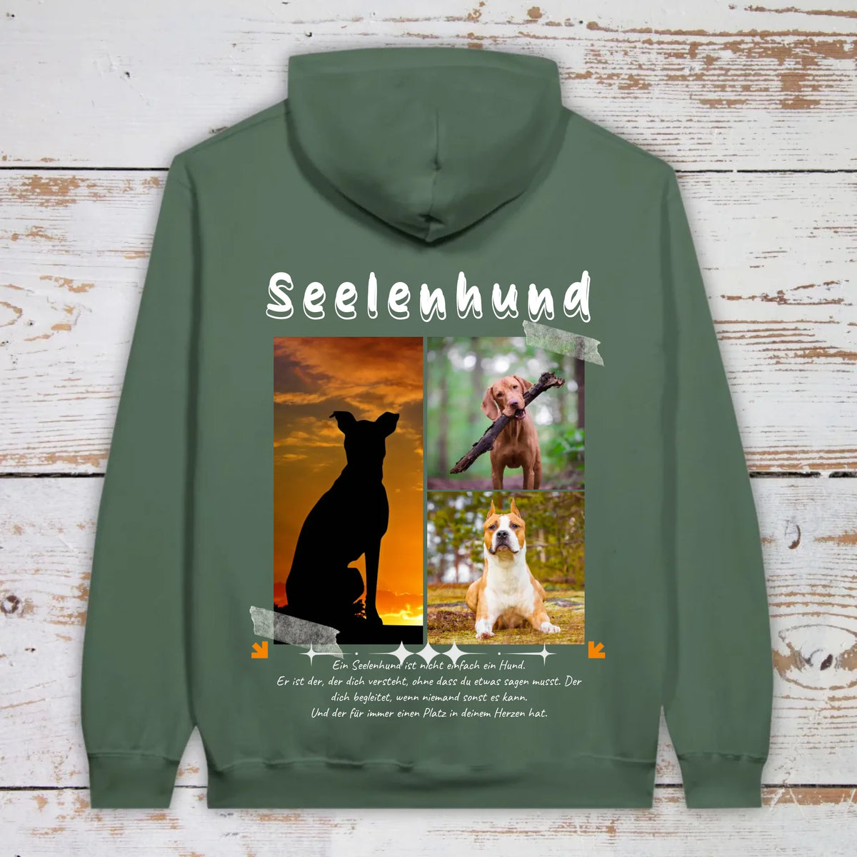 Seelenhund mit Foto und Text - individueller Hoodie | Personalize Palace