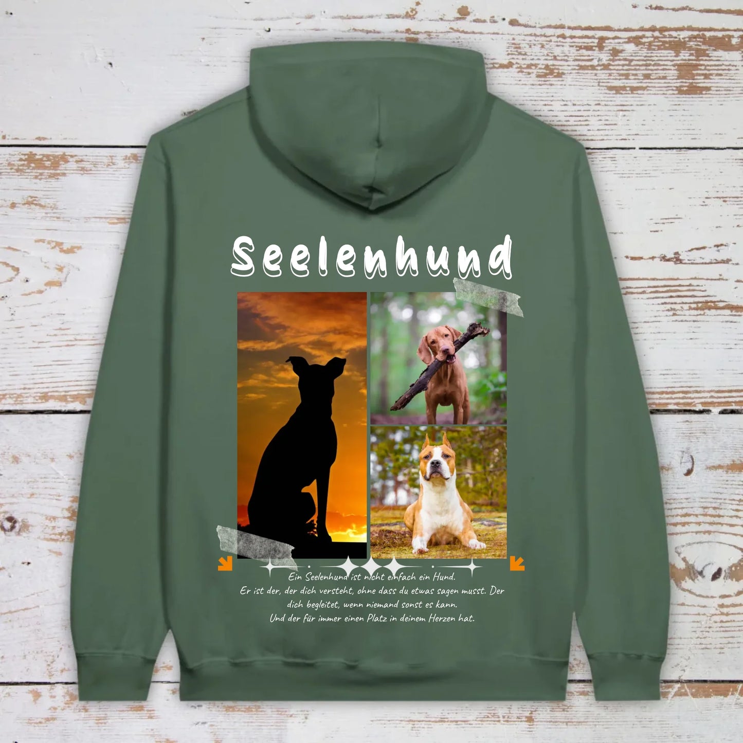 Seelenhund mit Foto und Text - individueller Hoodie | Personalize Palace