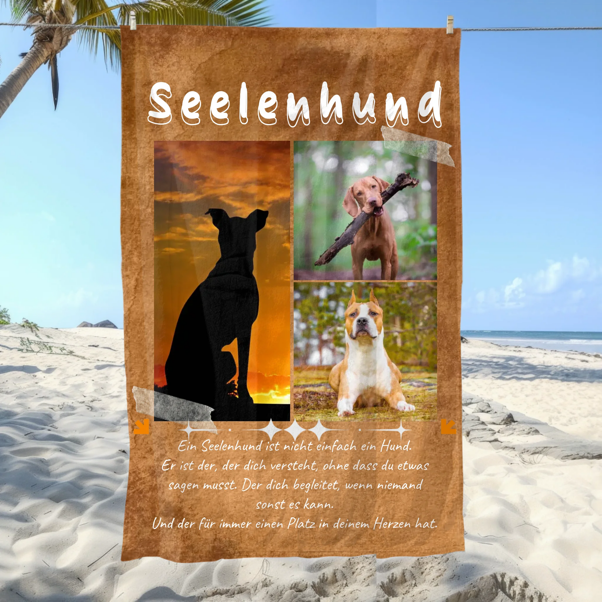 Seelenhund Handtuch mit Foto und Text - individuelles Handtuch | Personalize Palace