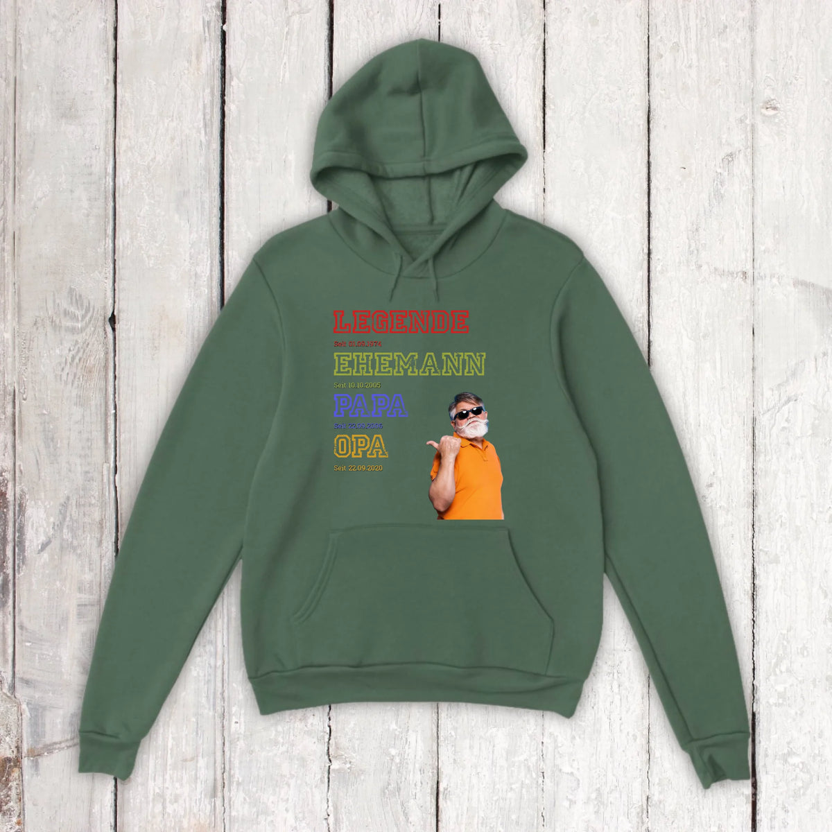 Papa, Mama, Oma, Opa, Legende, Familie mit Foto und Text - Individuelles T-Shirt | Personalize Palace