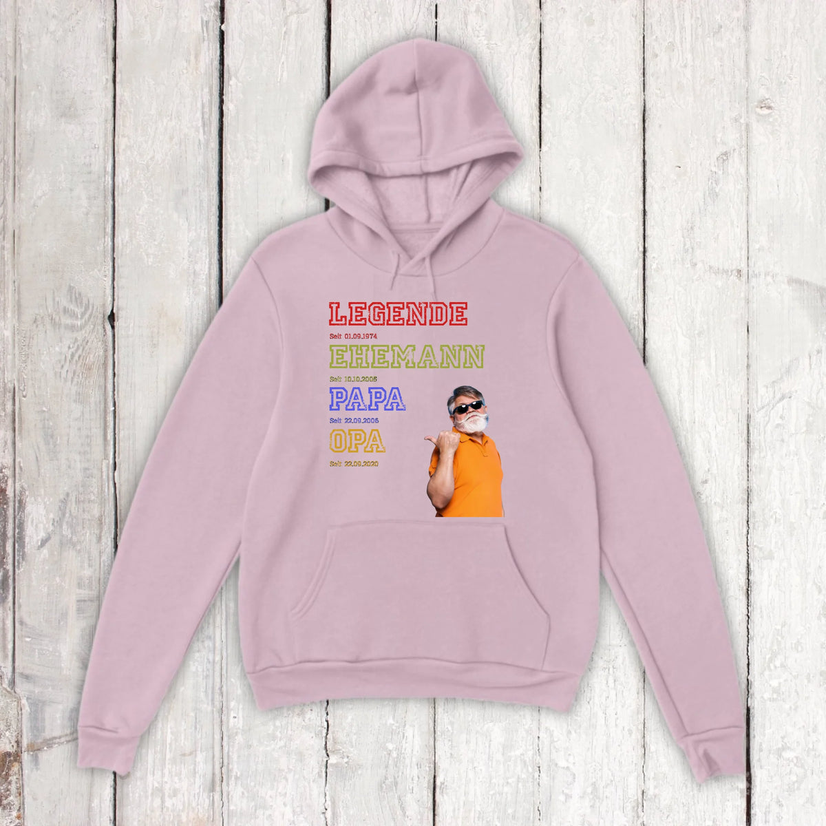 Papa, Mama, Oma, Opa, Legende, Familie mit Foto und Text - Individuelles T-Shirt | Personalize Palace
