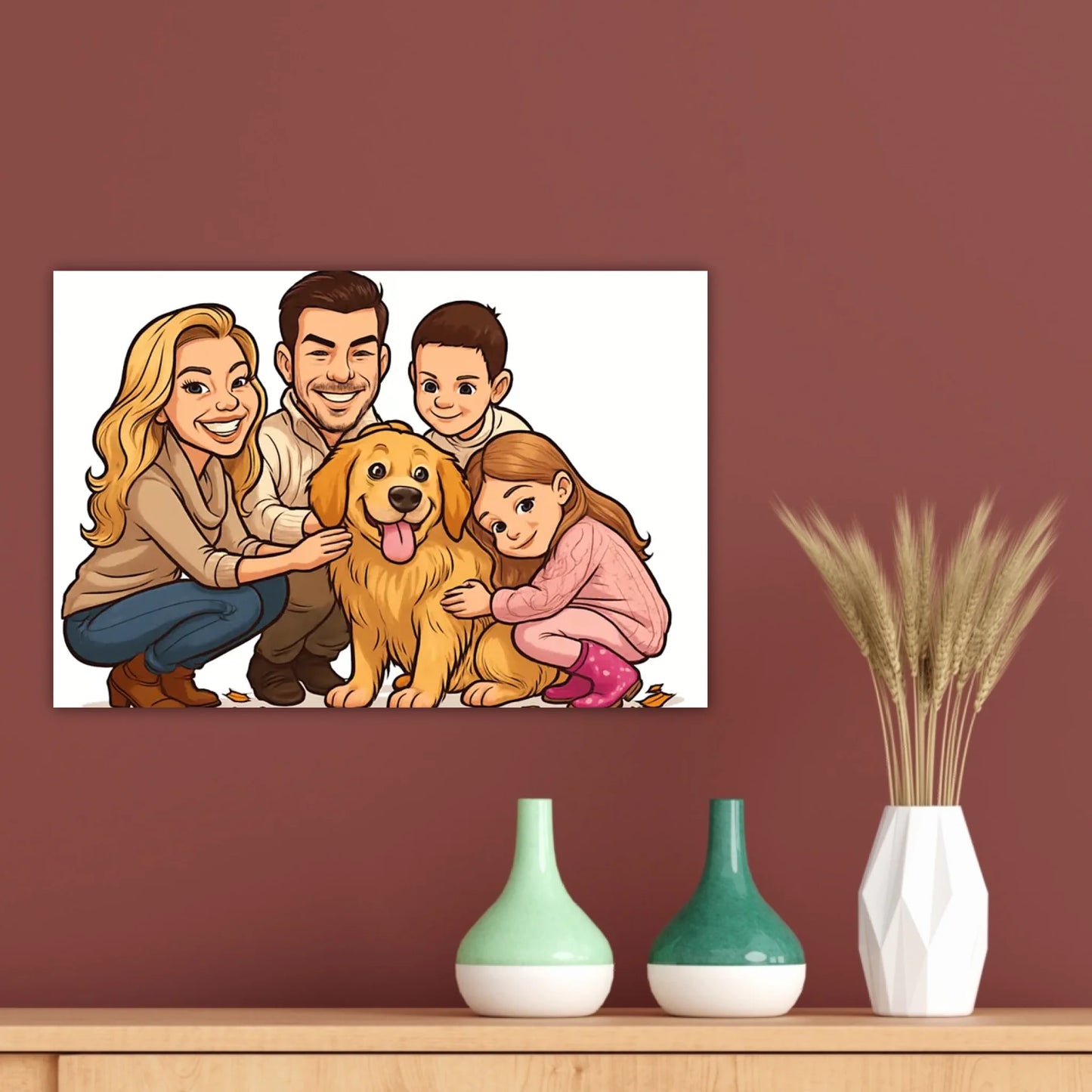Dein Foto als Karikatur - individuelles Poster mit Rahmen
