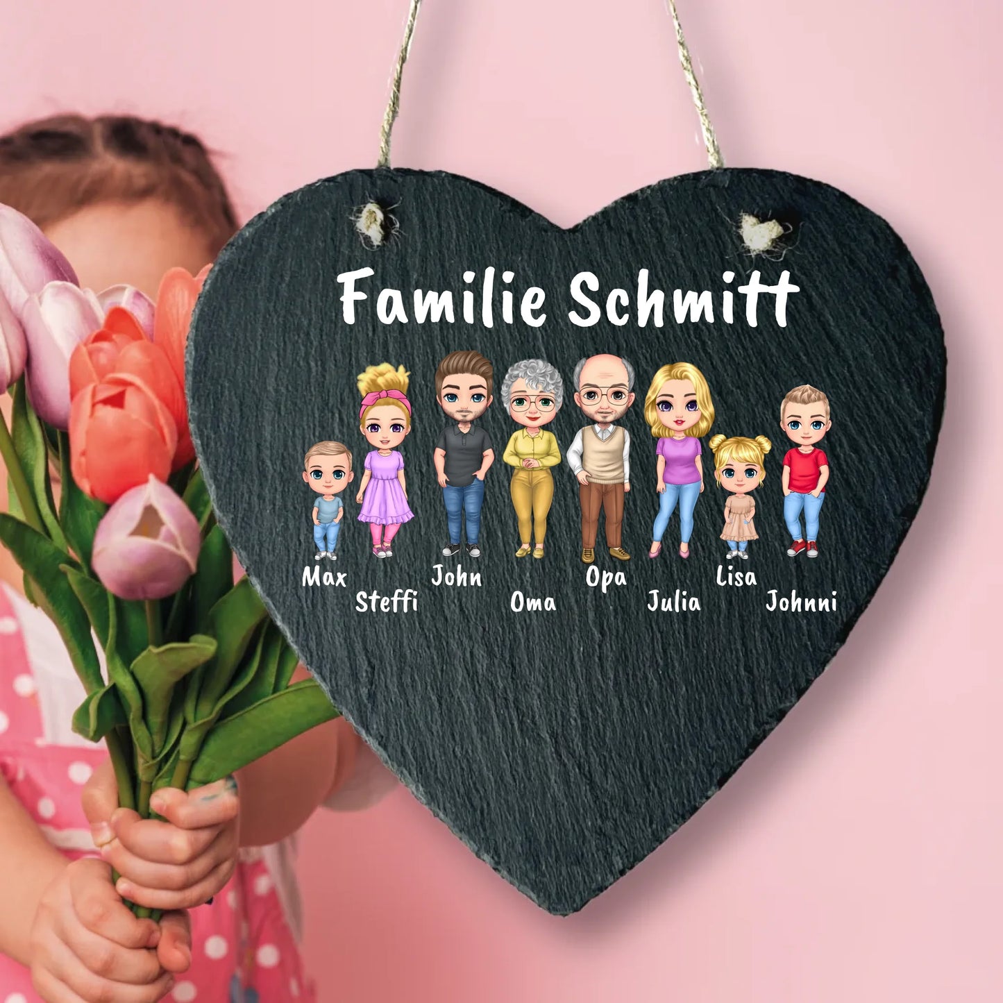 Hier wohnen Oma & Opa, Familie - individuelle Schiefertafel | Personalize Palace
