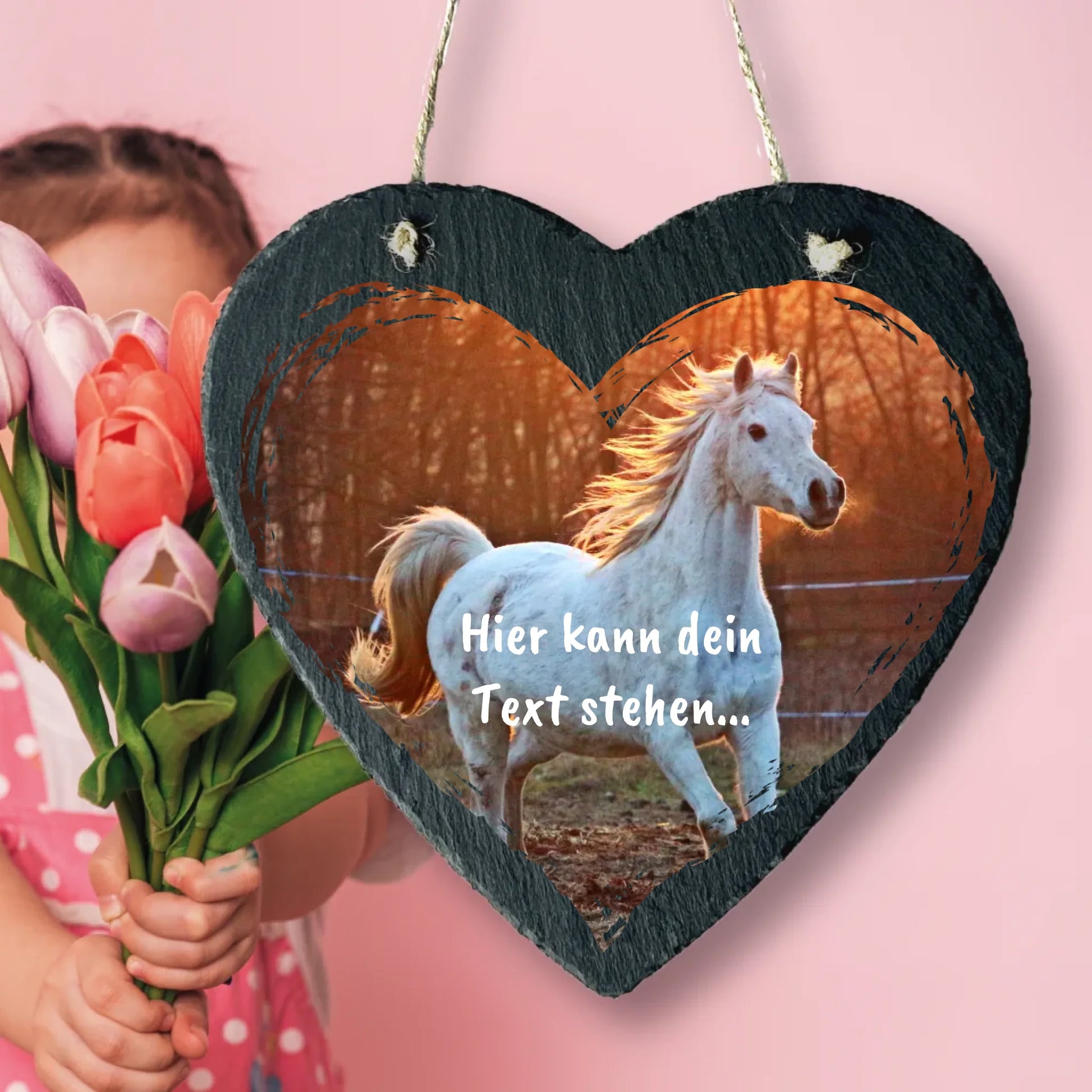 Herzfoto und Text - deine individuelle Natur Schieferplatte | Personalize Palace