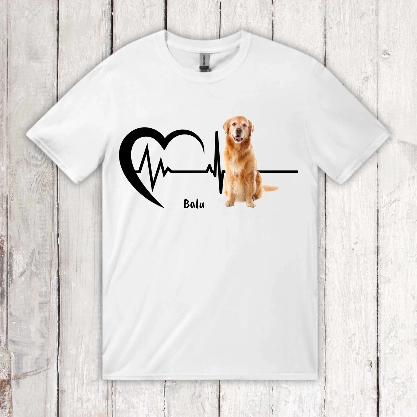 Herzschlag mit Foto - Individuelles T-Shirt | Personalize Palace