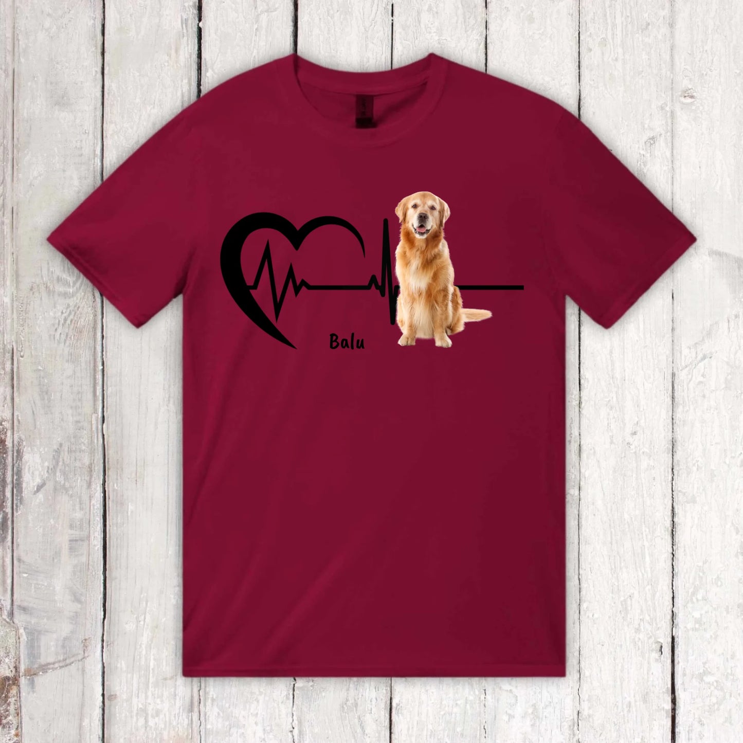 Herzschlag mit Foto - Individuelles T-Shirt | Personalize Palace