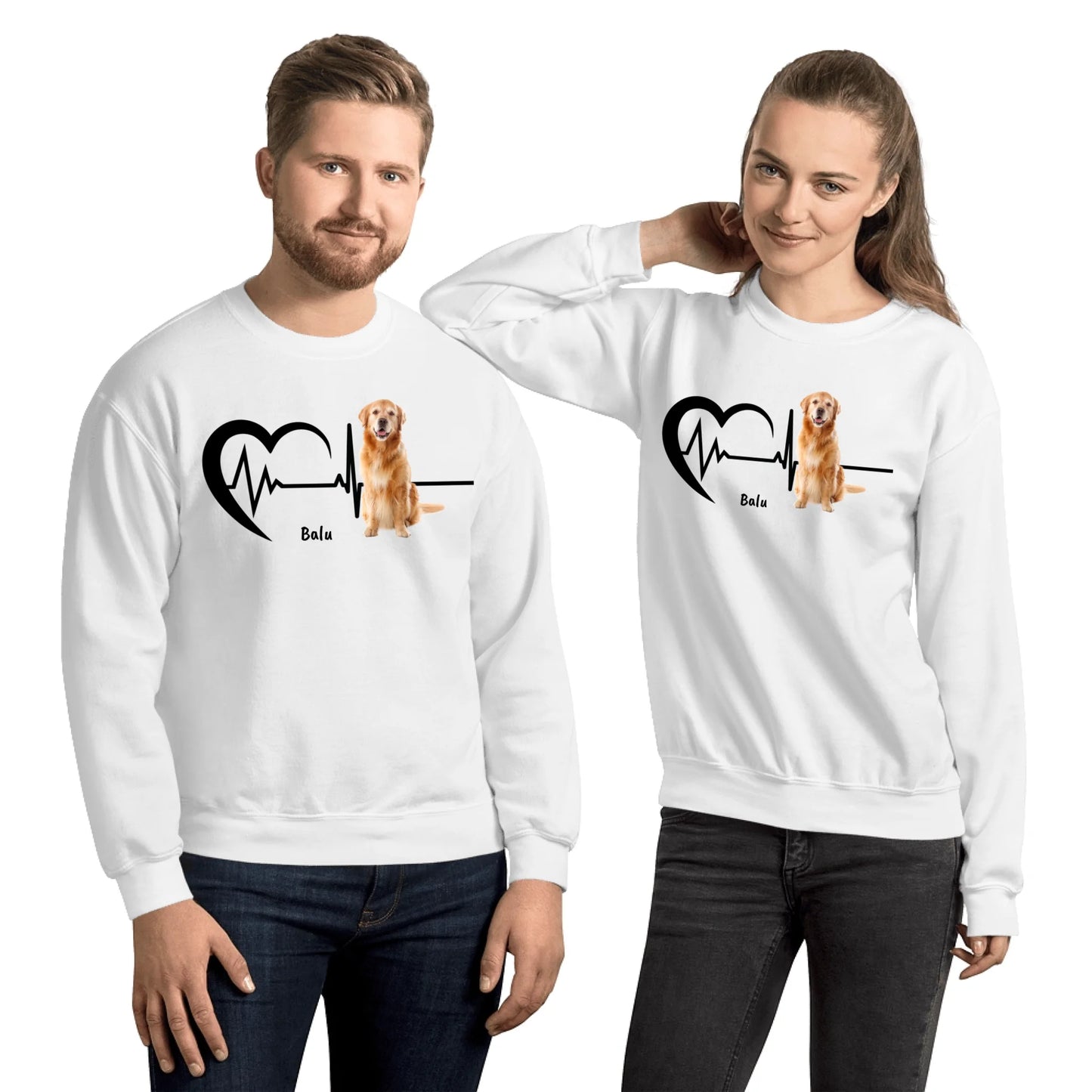 Herzschlag mit Foto - Individueller Hoodie oder Sweatshirt | Personalize Palace