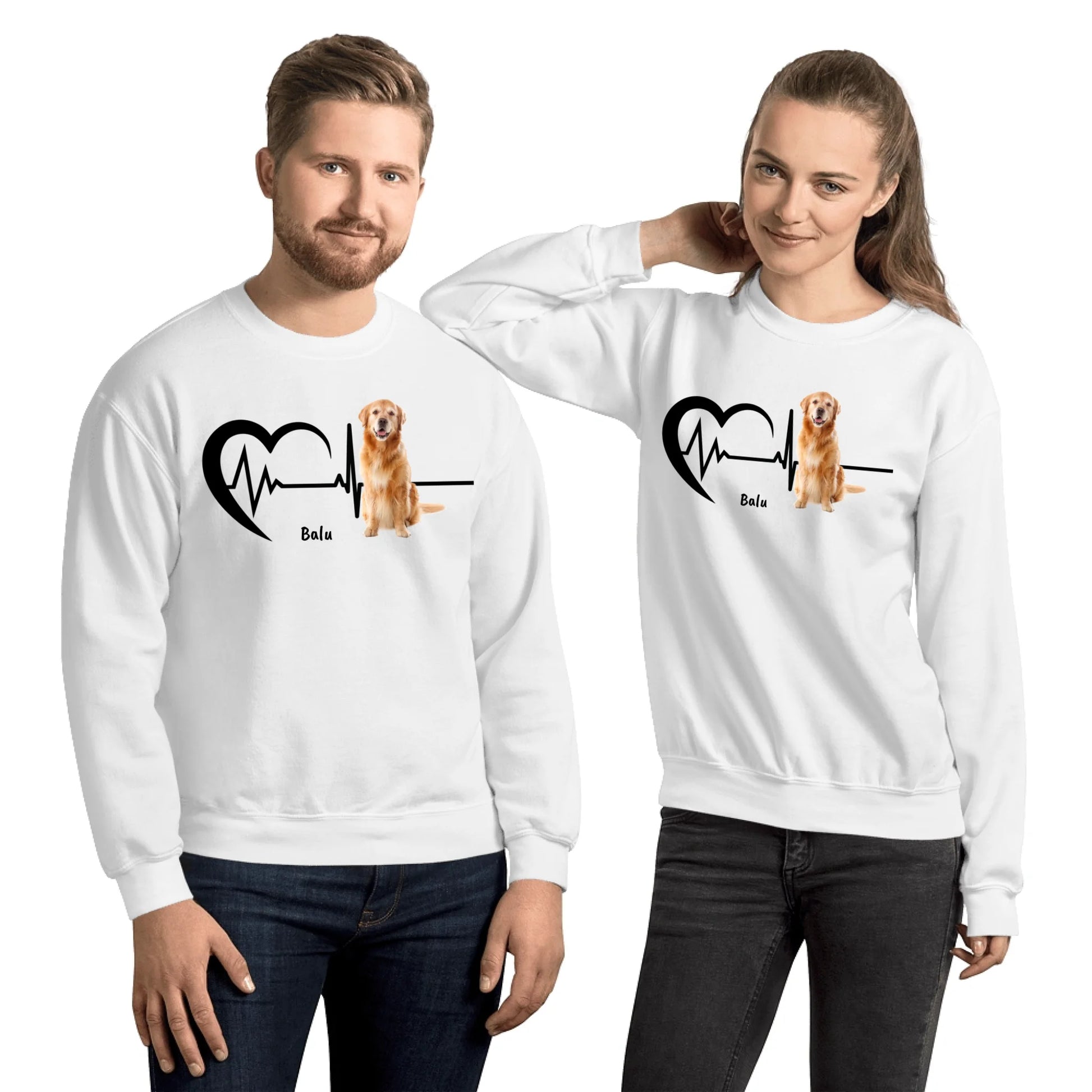 Herzschlag mit Foto - Individueller Hoodie oder Sweatshirt | Personalize Palace