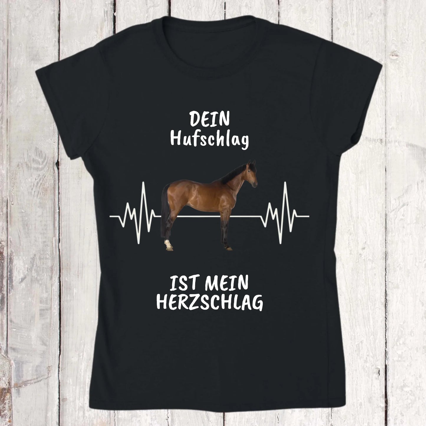 T-Shirt mit Pferde Herzschlag und deinem Foto | Personalize Palace