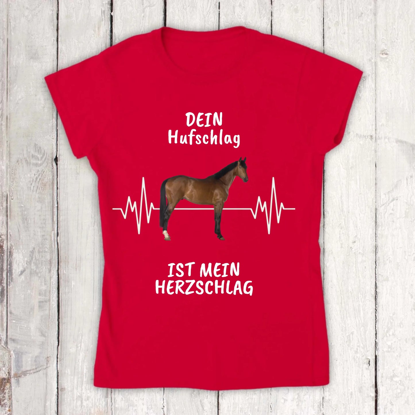 T-Shirt mit Pferde Herzschlag und deinem Foto | Personalize Palace