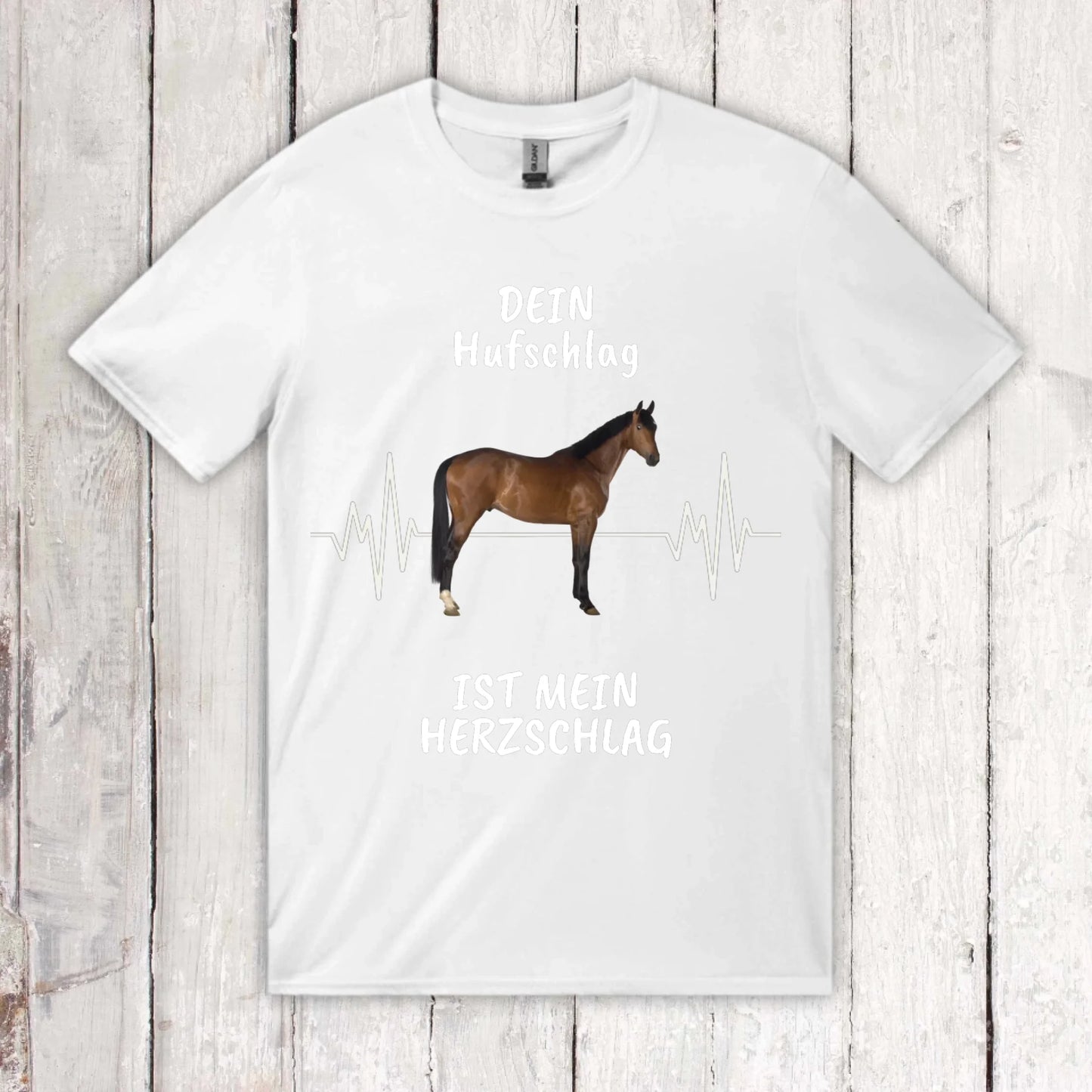 T-Shirt mit Pferde Herzschlag und deinem Foto | Personalize Palace